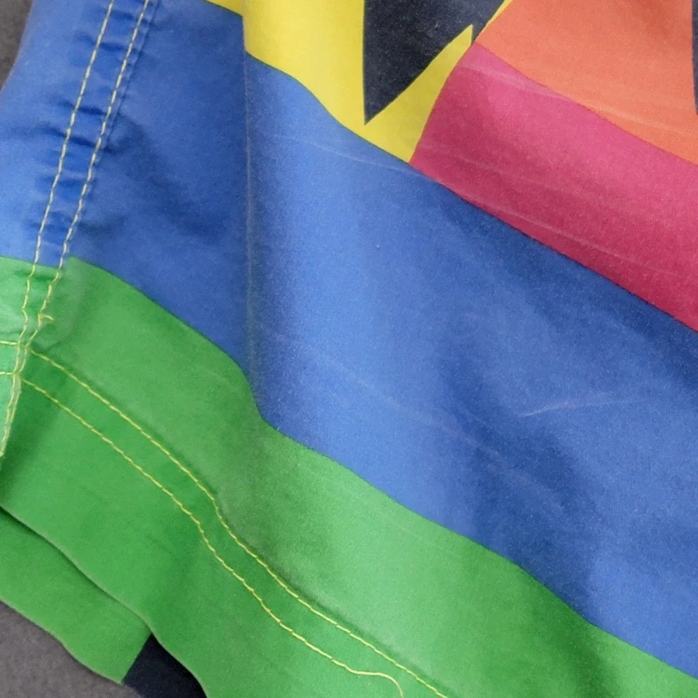 Tommy Hilfiger Swim Trunks Mens Large Multi Color Tropical Sunset Palm Tree